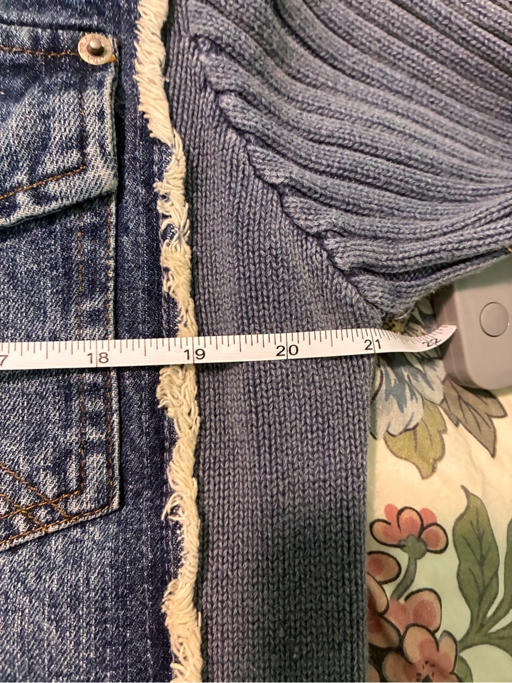 Prada Blue Denim & Gray Knit Zip Jacket - Picture 4 of 11